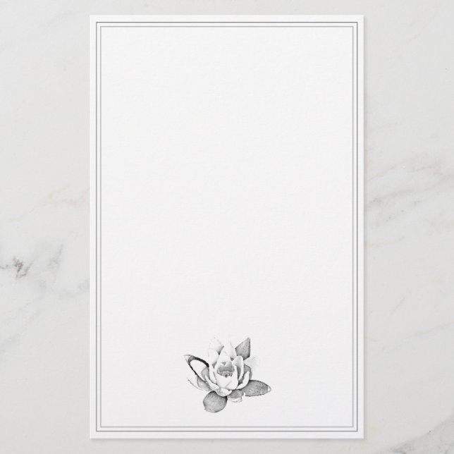 PAPELERÍA ESTACIÓN BOTÁNICA DE FLORES DE LOTUS BLANCO (Anverso)