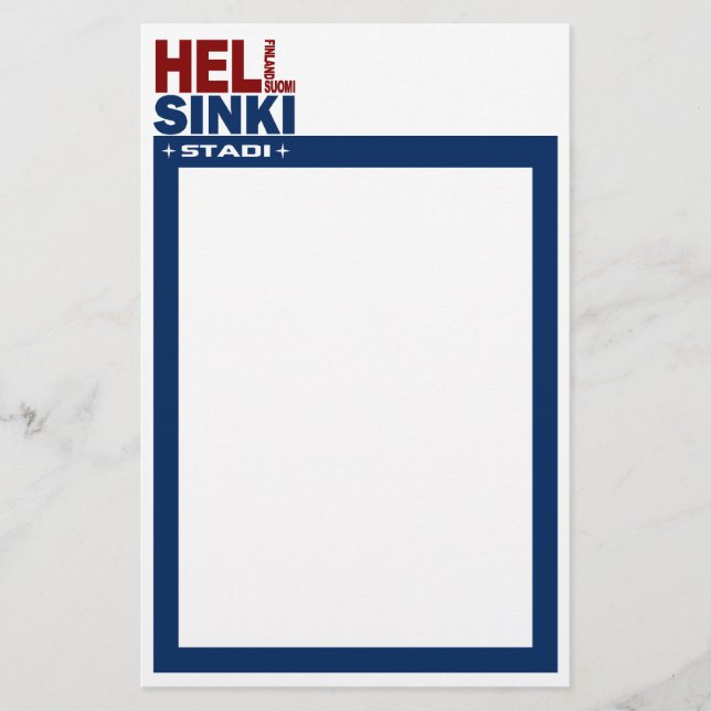 Papelería Estación de Helsinki, personalizable (Anverso)