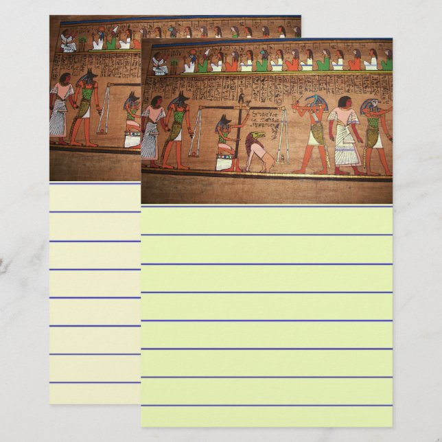 Papelería Estación de jeroglíficos de Egipto (Anverso / Reverso)