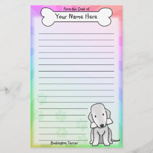 Papelería Estación de Kawaii Bedlington Terrier