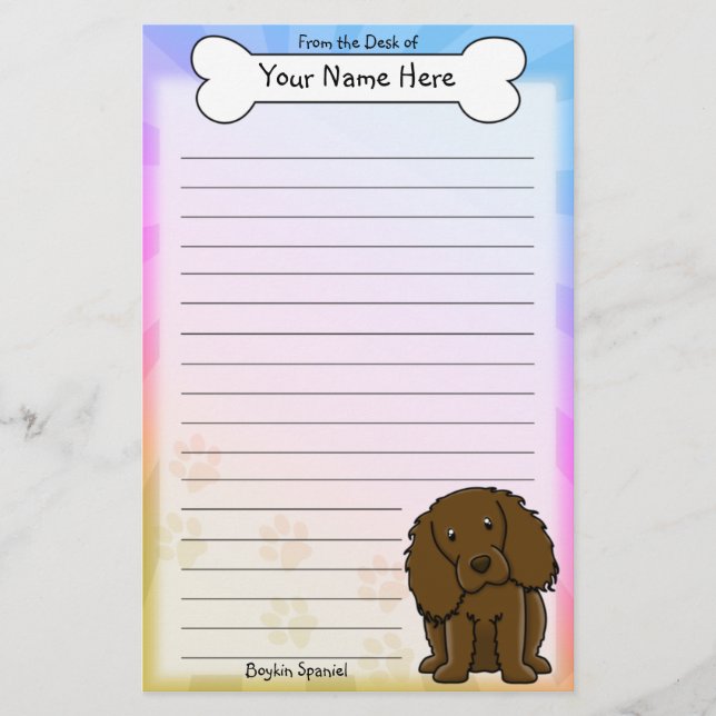 Papelería Estación Kawaii Boykin Spaniel (Anverso)