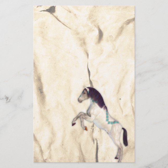 Papelería Estacionamiento americano nativo de caballo decora (Anverso)