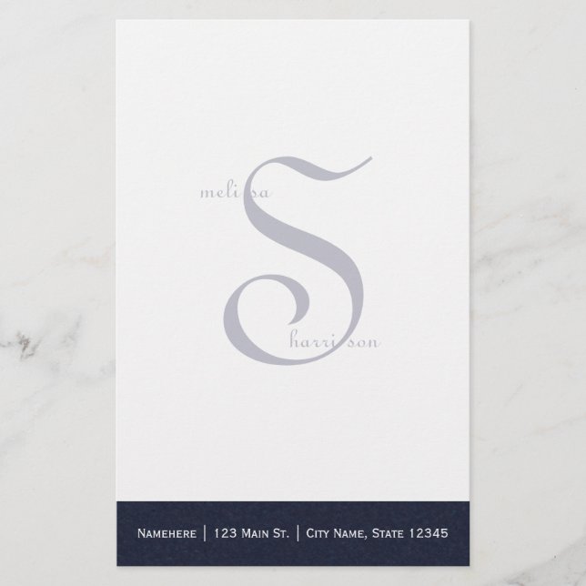 Papelería Estacionamiento azul oscuro personalizado (Anverso)