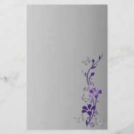 Papelería Estacionamiento Boda de Mariposas Florales Púrpura