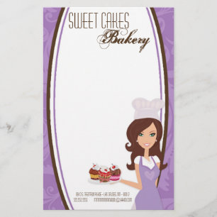 Papelería Estacionamiento - Brunette Baker Purple Cup Cakes 