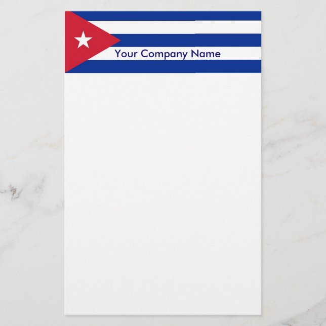 Papelería Estacionamiento con bandera de Cuba (Anverso)