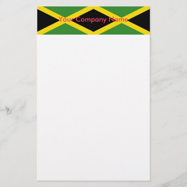Papelería Estacionamiento con bandera de Jamaica (Anverso)