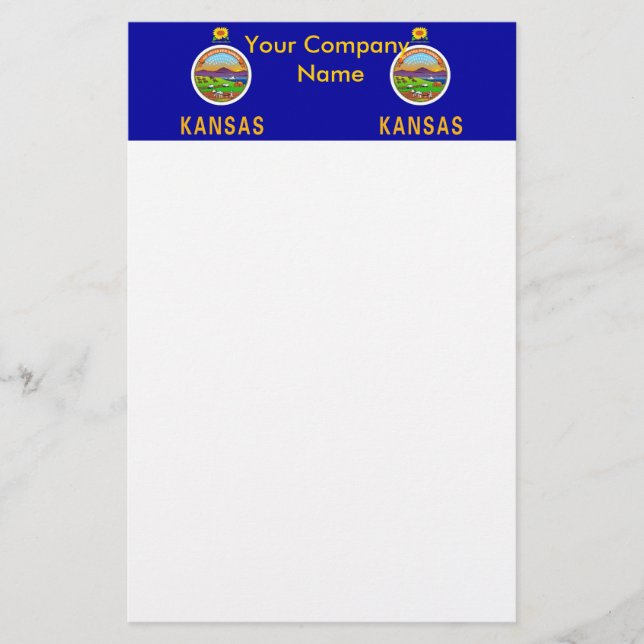 Papelería Estacionamiento con bandera de Kansas (Anverso)