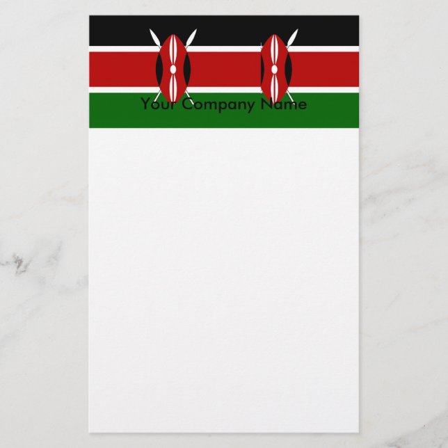 Papelería Estacionamiento con bandera de Kenia (Anverso)