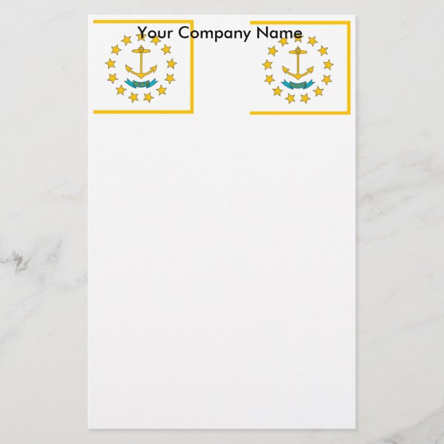 Papelería Estacionamiento con bandera de la isla Rhode (Anverso)