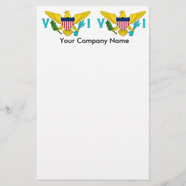 Papelería Estacionamiento con bandera de las Islas Vírgenes, (Anverso)