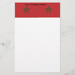 Papelería Estacionamiento con bandera de Marruecos