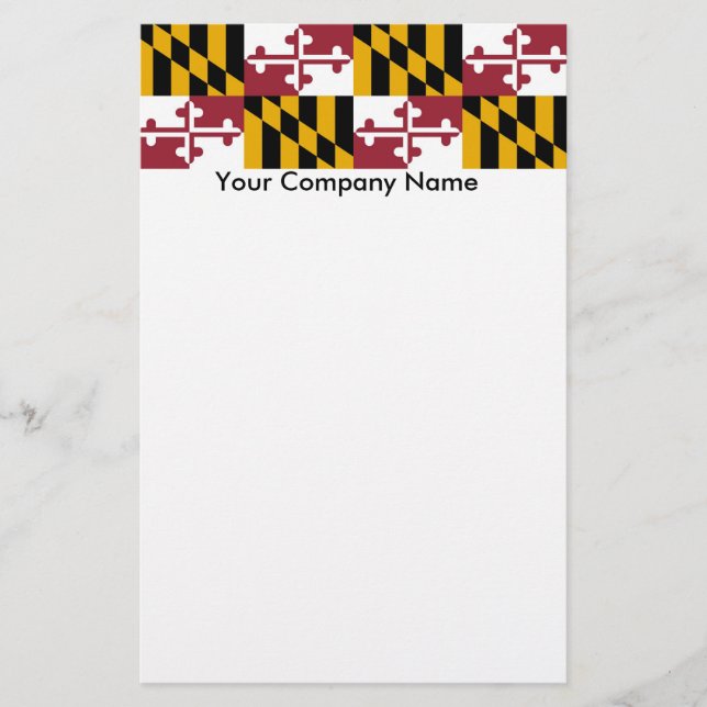 Papelería Estacionamiento con bandera de Maryland (Anverso)