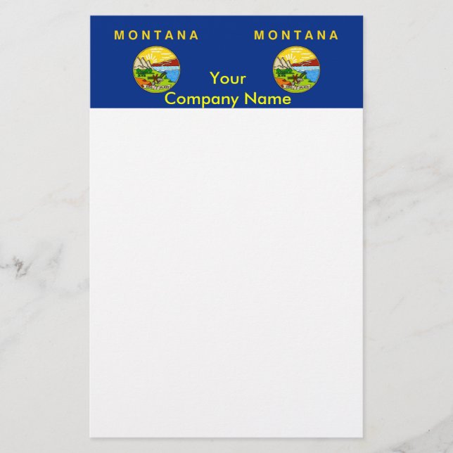 Papelería Estacionamiento con bandera de Montana (Anverso)