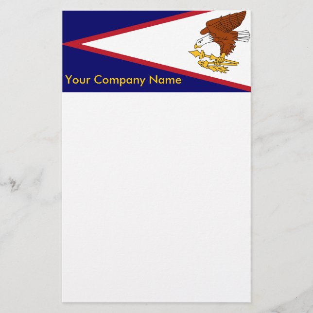 Papelería Estacionamiento con bandera de Samoa Americana (Anverso)