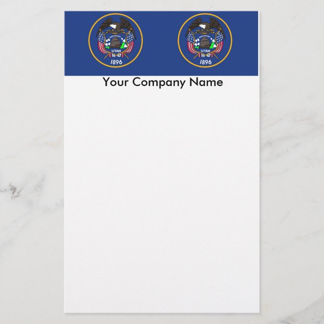 Papelería Estacionamiento con bandera de Utah (Anverso)