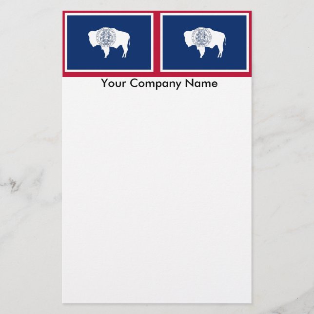 Papelería Estacionamiento con bandera de Wyoming (Anverso)