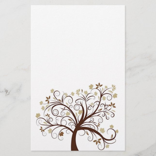 Papelería Estacionamiento de árbol de otoño (Anverso)