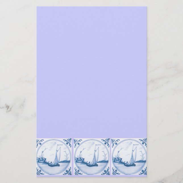 Papelería Estacionamiento De Arte Delft Sailboat Tile (Anverso)