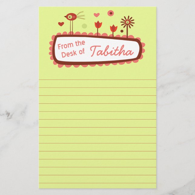 Papelería Estacionamiento de aves extravagantes (Anverso)