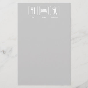 Papelería Estacionamiento de béisbol Eat Sleep
