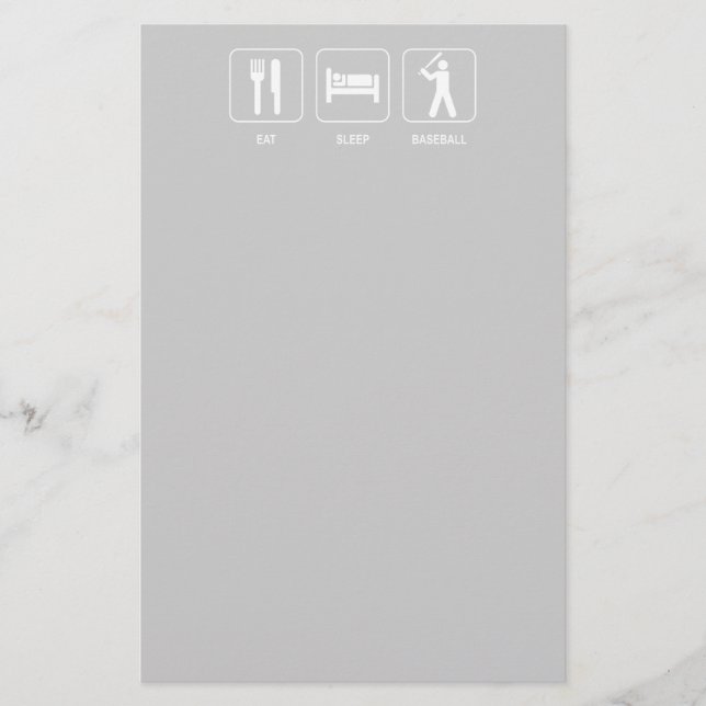 Papelería Estacionamiento de béisbol Eat Sleep (Anverso)
