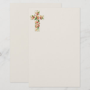 Papelería Estacionamiento de cruces con flores rosadas