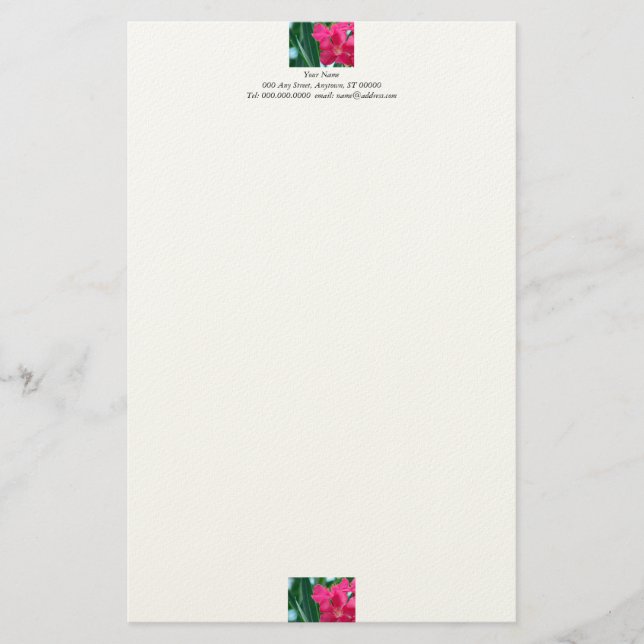Papelería Estacionamiento de flores rosas (Anverso)