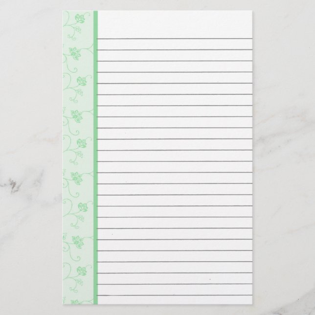Papelería Estacionamiento de flores verdes (Anverso)