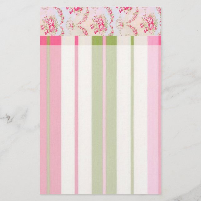 Papelería Estacionamiento de franjas florales (Anverso)