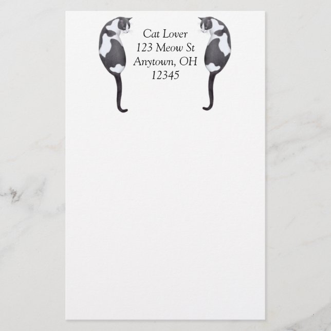 Papelería Estacionamiento de gatos de personalizable Tuxedo (Anverso)