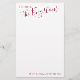 Papelería Estacionamiento de guión de nombre de familia de c