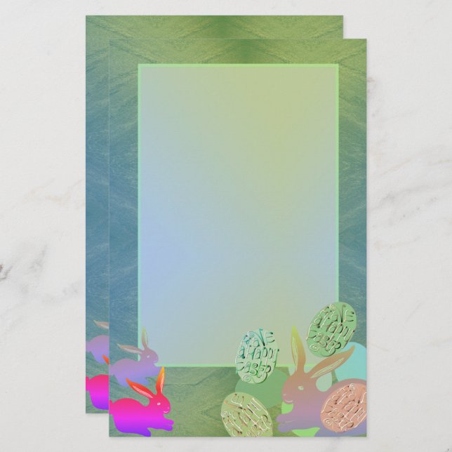 Papelería Estacionamiento de huevo de conejo de Pascua (Anverso / Reverso)