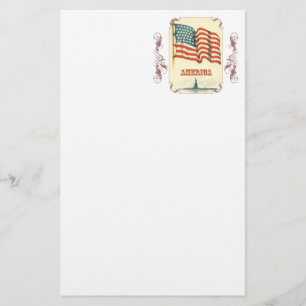 Papelería Estacionamiento de la bandera norteamericana vinta