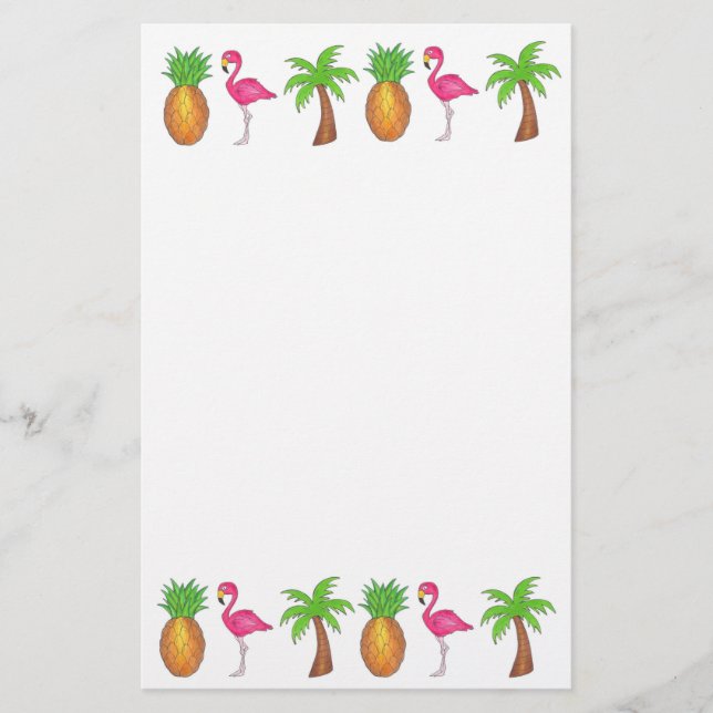 Papelería Estacionamiento de la pineapita tropical Flamingo  (Anverso)