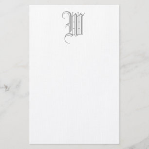 Papelería Estacionamiento de línea monograma formal W editab