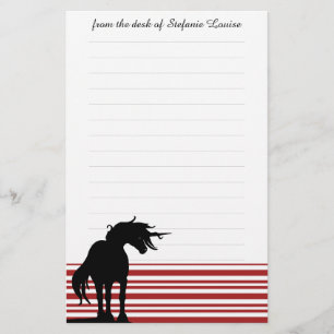 Papelería Estacionamiento de Mane Unicorn (rayas rojas)