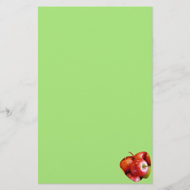 Papelería Estacionamiento de manzanas deliciosas rojas y ver (Anverso)