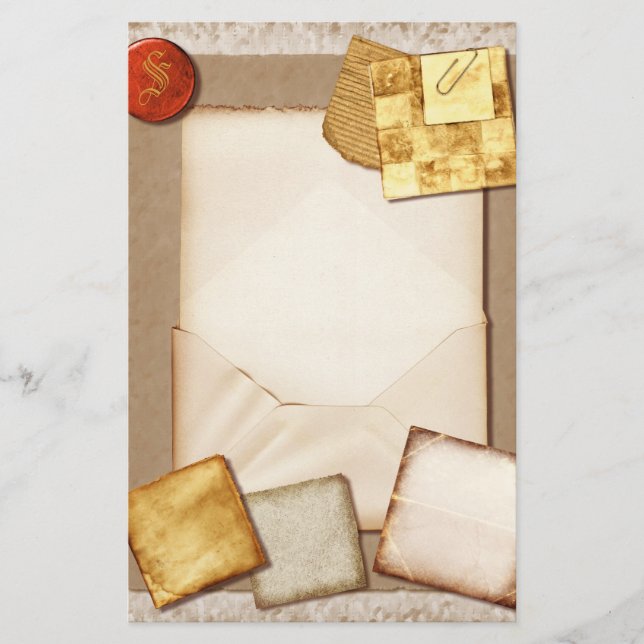 Papelería Estacionamiento de Monograma Antiguo Vintage (Anverso)