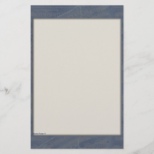 Papelería Estacionamiento De Música De Patchwork En Azul (Anverso)