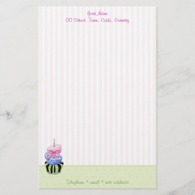 Papelería Estacionamiento de pasteles coloridos (Anverso)