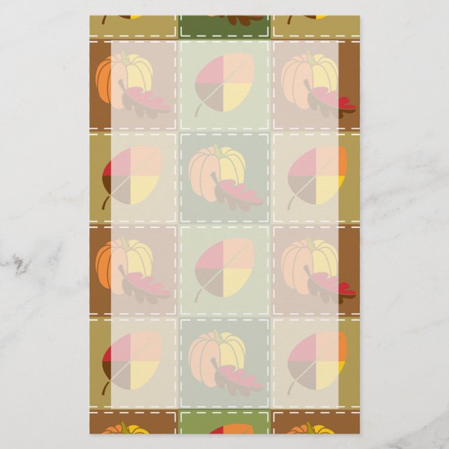 Papelería Estacionamiento de Quilt de Otoño (Anverso)