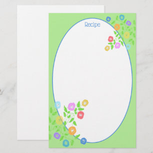 Papelería Estacionamiento de recetas con flores de bonito