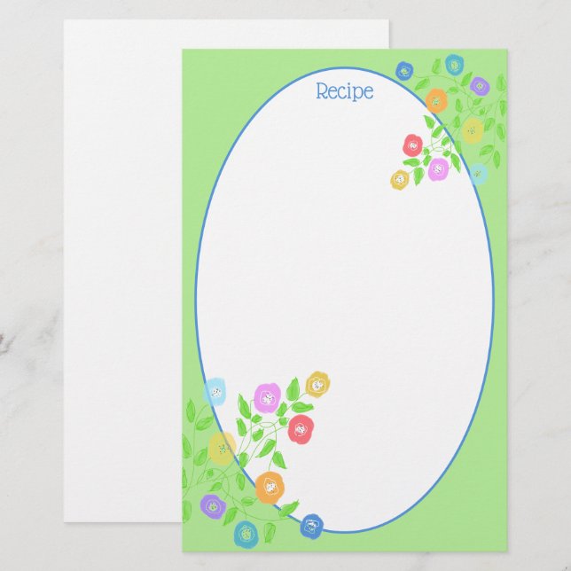 Papelería Estacionamiento de recetas con flores de bonito (Anverso / Reverso)