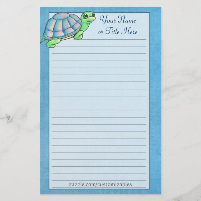 Papelería Estacionamiento de tortugas coloridas (Anverso)