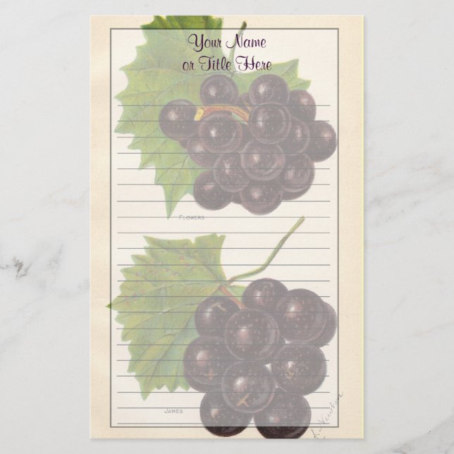 Papelería Estacionamiento de uvas antiguas (Anverso)