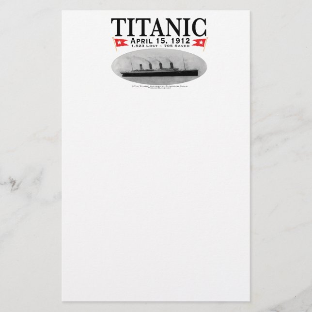 Papelería Estacionamiento del buque fantasma Titanic (Anverso)