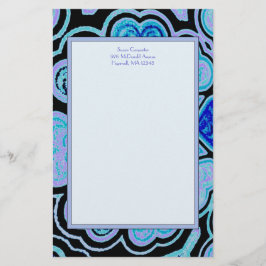 Papelería Estacionamiento Electric Blue Hearts & Stars Stati