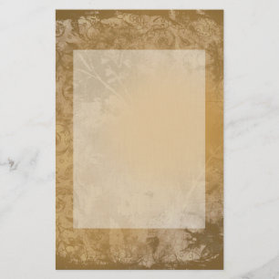 Papelería Estacionamiento floral de Grunge marrón