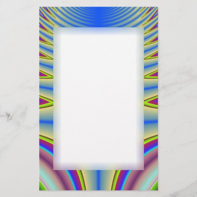Papelería Estacionamiento fractal de tinte azul (Anverso)